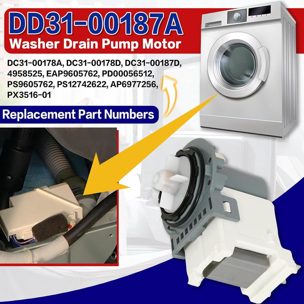 WA456DRHDSU/AA WA400PJHDWR/AA Washer Drain Pump Motor Fit For Sam-sung WA50K8600AV/AA WF42H5500AF/A2 WA45K7600AW/A2 WA50R5400AW/US WA48H7400AP/A2 WA48J7700AW/A2 WA48J7770AW/A2 (Only Motor)