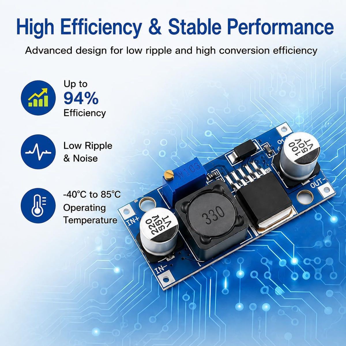 6 PCS XL6009 DC-DC Adjustable Boost Converter Module, 3V-32V Input 5V-35V Output Step Up Voltage Regulator Board, 400KHz Voltage Converter Module for DIY Electronics Projects