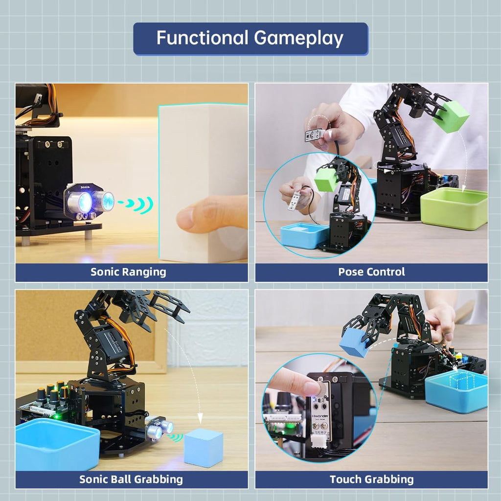 Robotic Arm with Arduino 5DOF/Axis AI Smart Robot Arm Open Source STEM Educational Building Robotics & Engineering