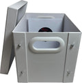 7" Vinyl Record Storage Box - White 45 RPM Case for Singles - Durable DJ Organizer Holder with Secure Lid - Stackable