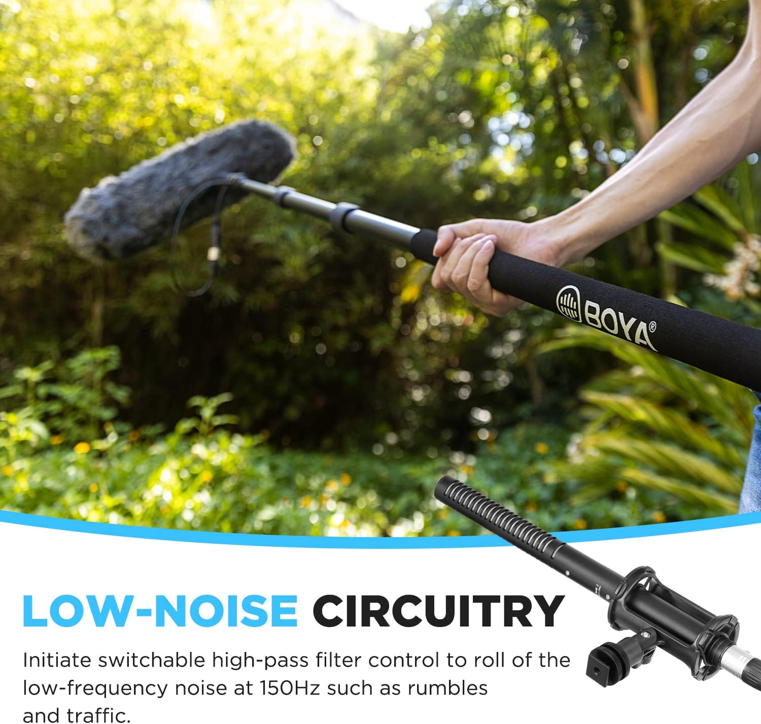 XLR Microphone BY-BM6060 Super-Cardioid Shotgun Condenser Microphone with 24 48V Phantom Power for Camera Film