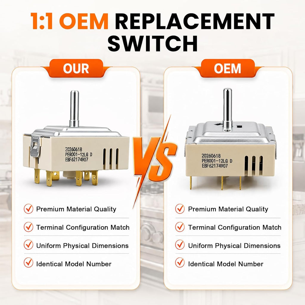 EBF62174907 Infinite Switch Replacement for LG Range Surface Element