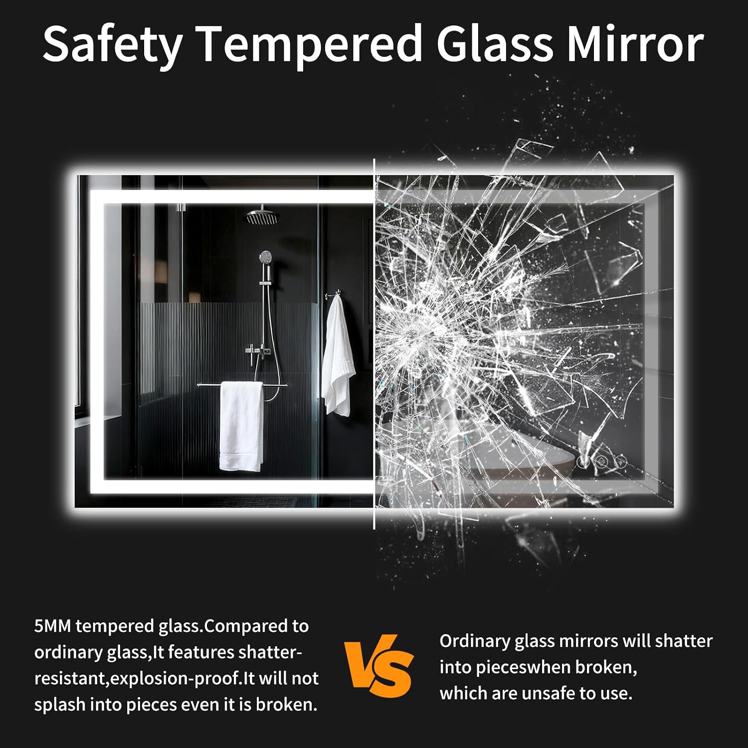 30"x48" LED Bathroom Mirror with Lights | Dimmable，Anti-Fog，Bathroom Vanity Mirror for Wall, Backlit + Front Lit
