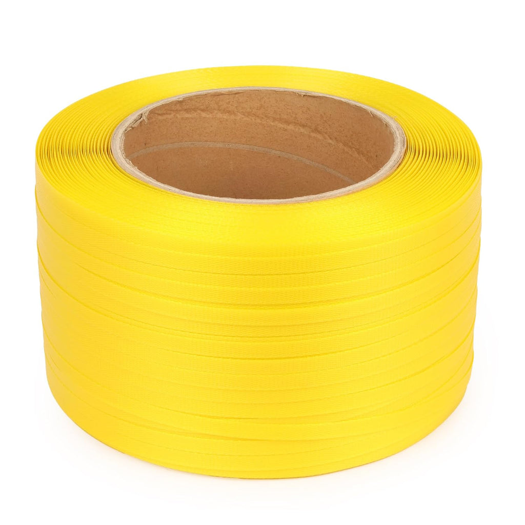 Polypropylene Strapping Kit U.S. Solid 1/2 in x 2460 ft Yellow PP Banding Roll with 100 Plastic Buckles, 1274 N Break