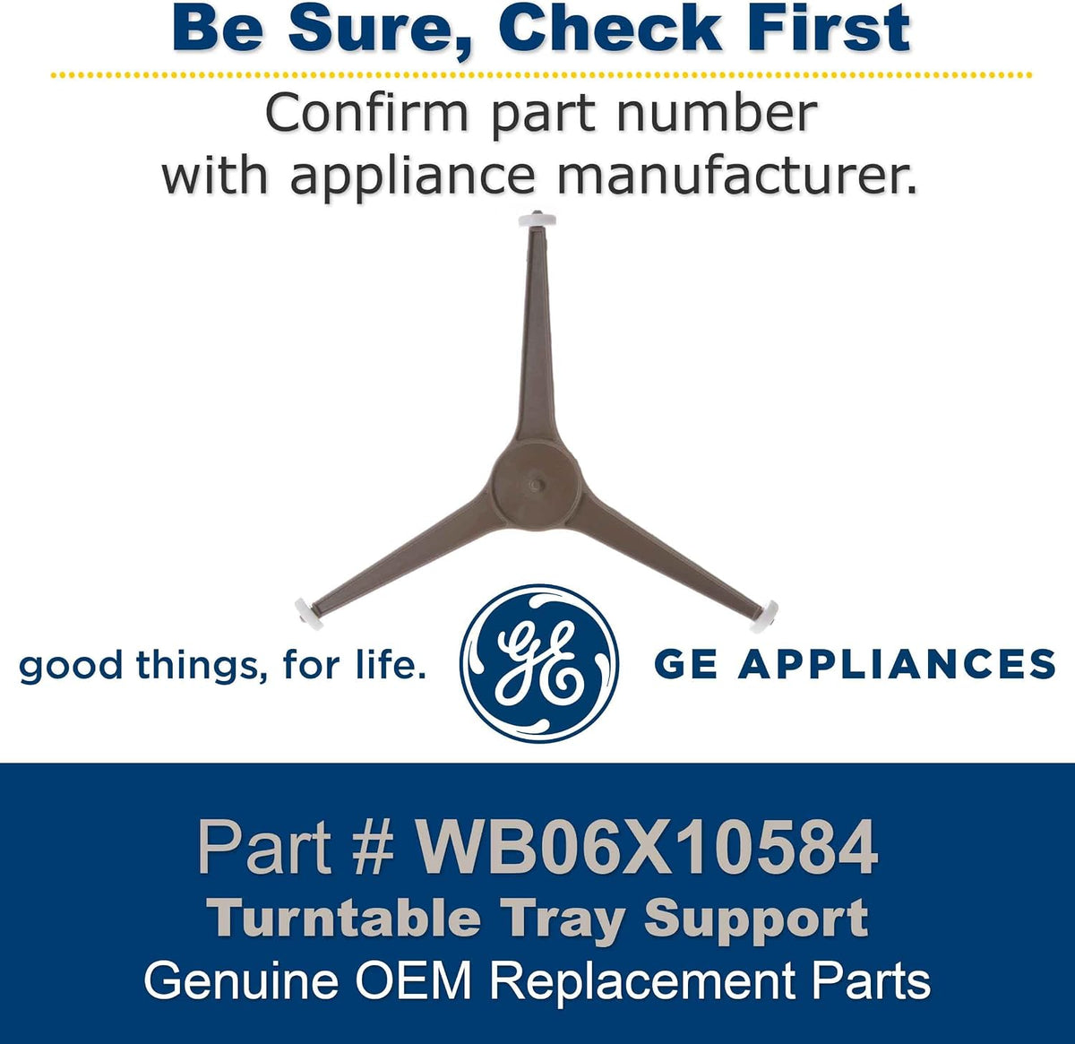 GE WB06X10584 Genuine OEM Turntable Tray Support for GE Microwaves