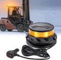 Amber Beacon Light 12V-24V Aluminum Base Flashing Safety Warning Lights Permanent & Magnet Mount LED Emergency
