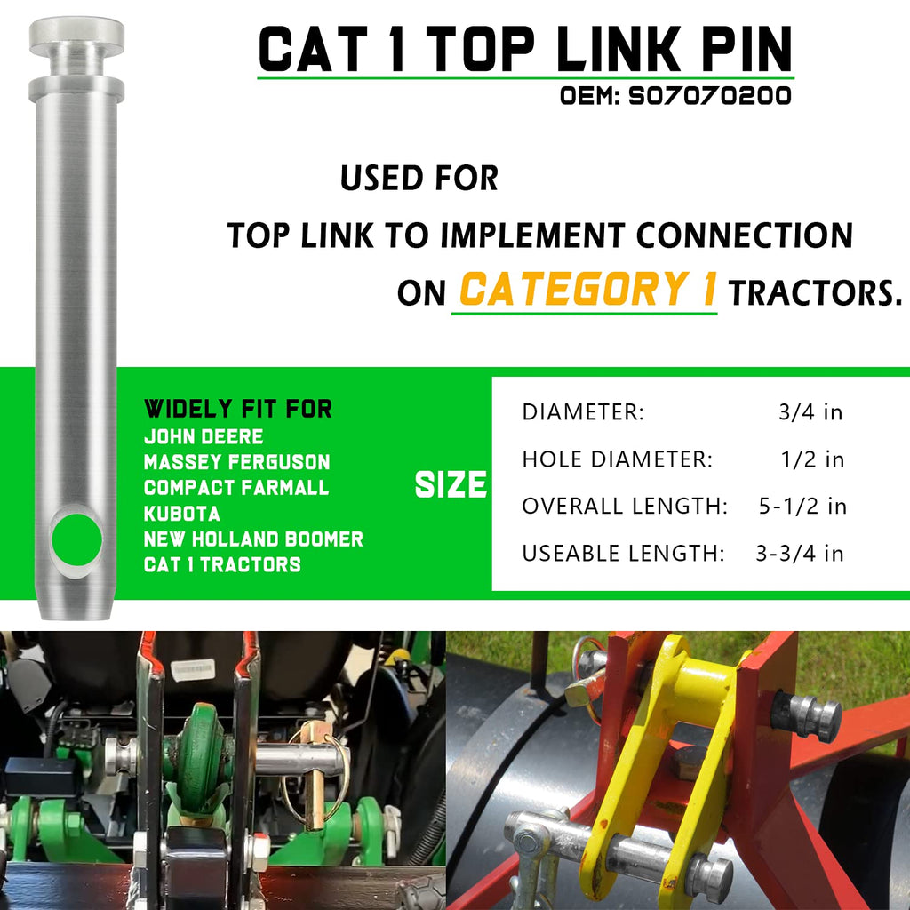 4 Packs TK95029 CAT 1 Quick Hitch Bushing Kit with Top Link and Lynch Pin