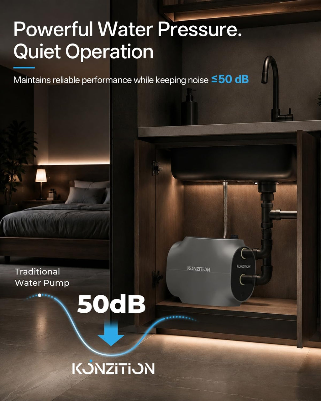 1.0HP Whole House Water Pressure Booster Pump for Home Water System