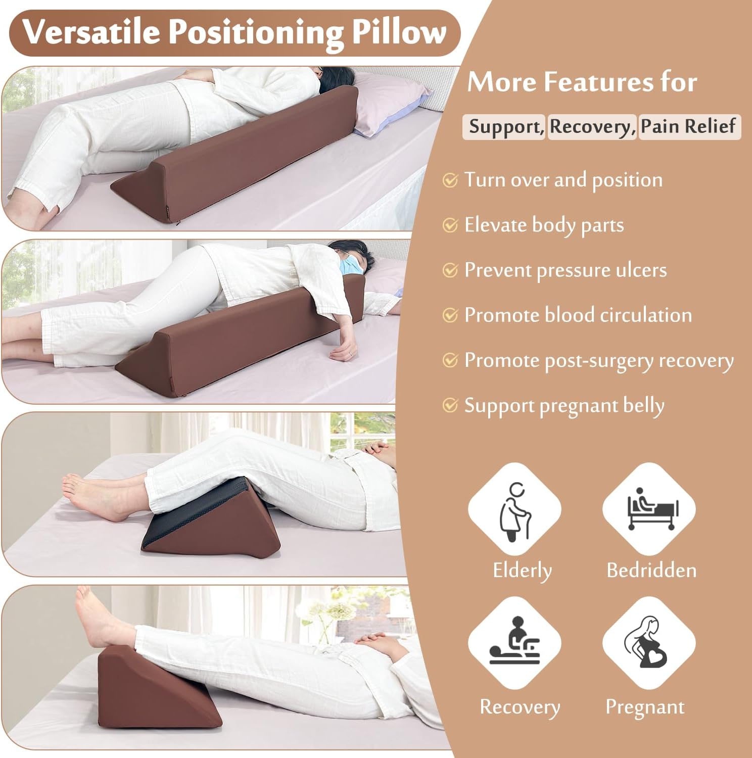 Bed Rail Foam Wedge for Elderly Adults Safety Bed Rails Padding Railing Protector Seniors Assist Side Rails Bed Guard