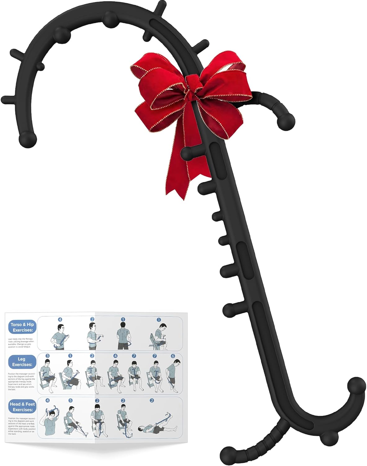 Back and Neck Massager for Pain Relief Deep Tissue, Upgraded Full Body Trigger Point Cane Massage Tools, Therapy