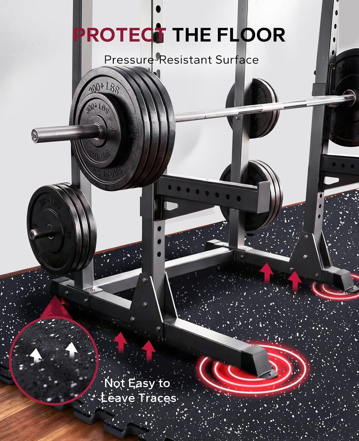 0.56'' Thick 12 Pcs 48 Sq Ft Exercise Equipment Mats - High-Density Rubber Top EVA Foam Interlocking Mats, 24x24in