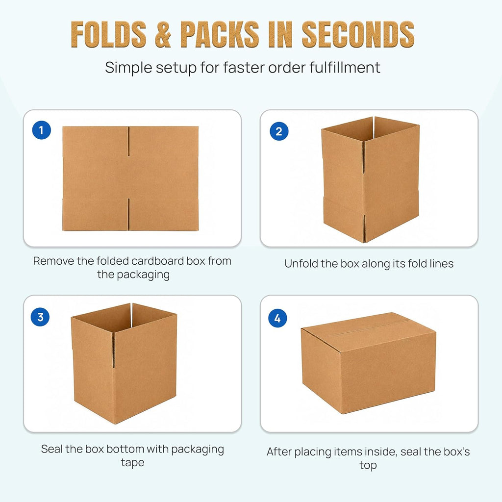 Shipping Boxes Mailers 8x6x4 inches Cardboard Small Packing Kraft Moving Mailing Box, (Pack of 10) Sturdy Cardboard