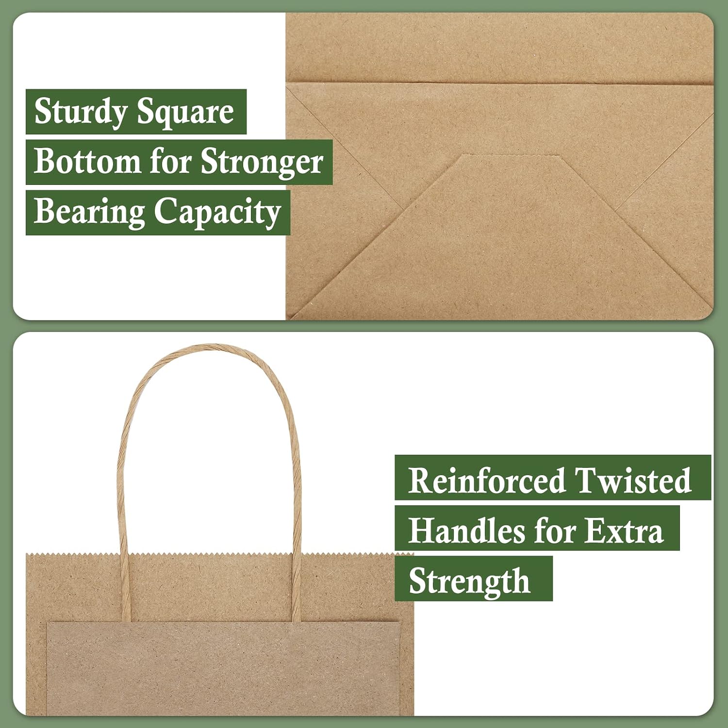 Brown Paper Bags with Handles 16x6x12, 25 Pack Large Kraft Paper Bags Bulk, Tote Bag Shopping Bags, Paper Gift Bags