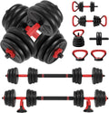 Adjustable Dumbbell Set for Home Fitness Training | 6 in 1 Weight Set Dumbbell Barbell Kettlebells, Push-up, Push up
