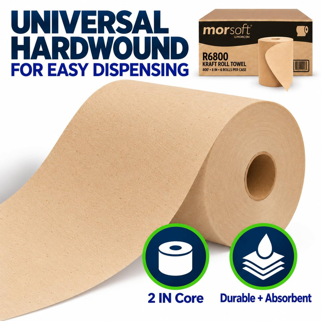 Morsoft R6800 Hardwound Roll Towels, Brown