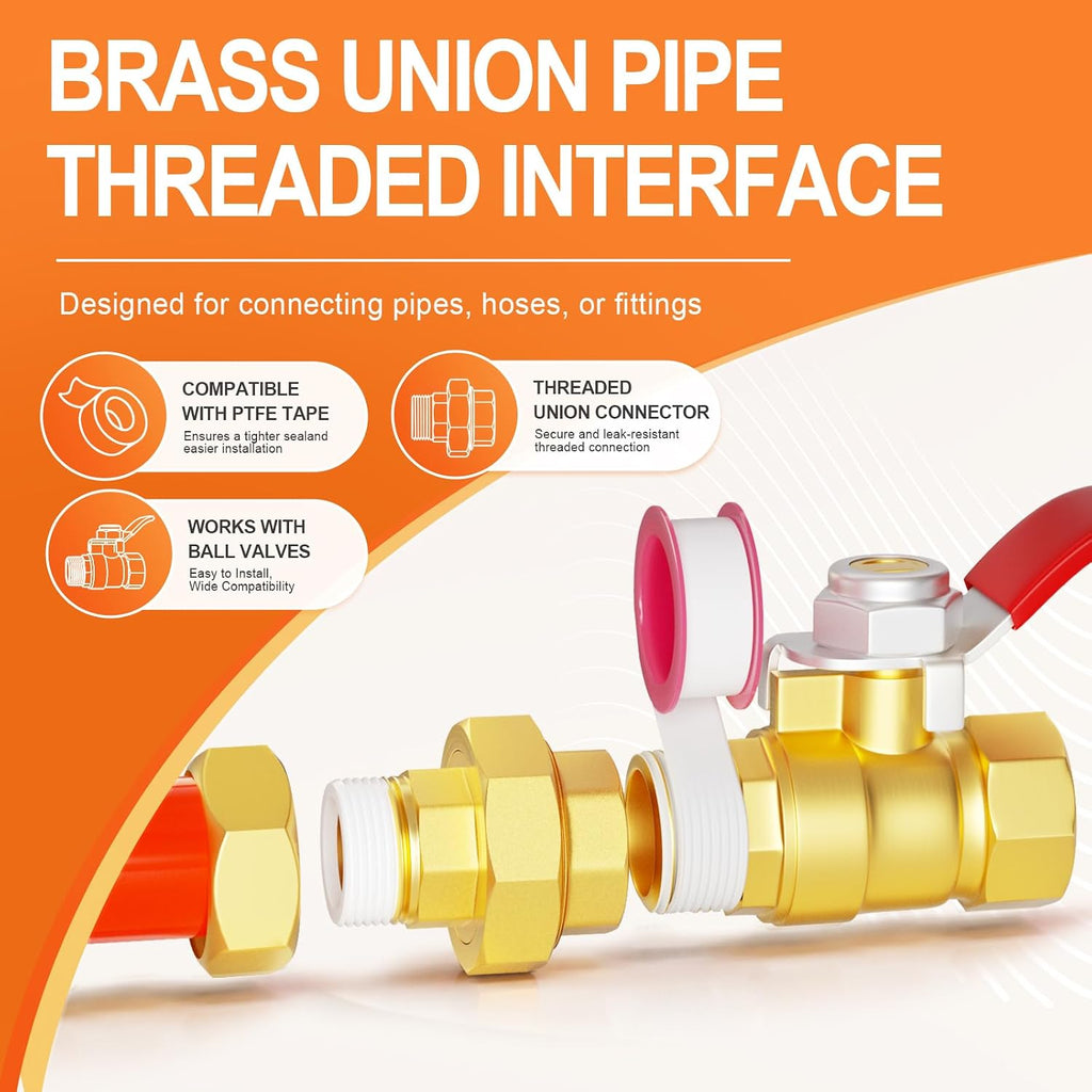 GASHER 1" NPT (F x M) Brass Union Pipe Fitting