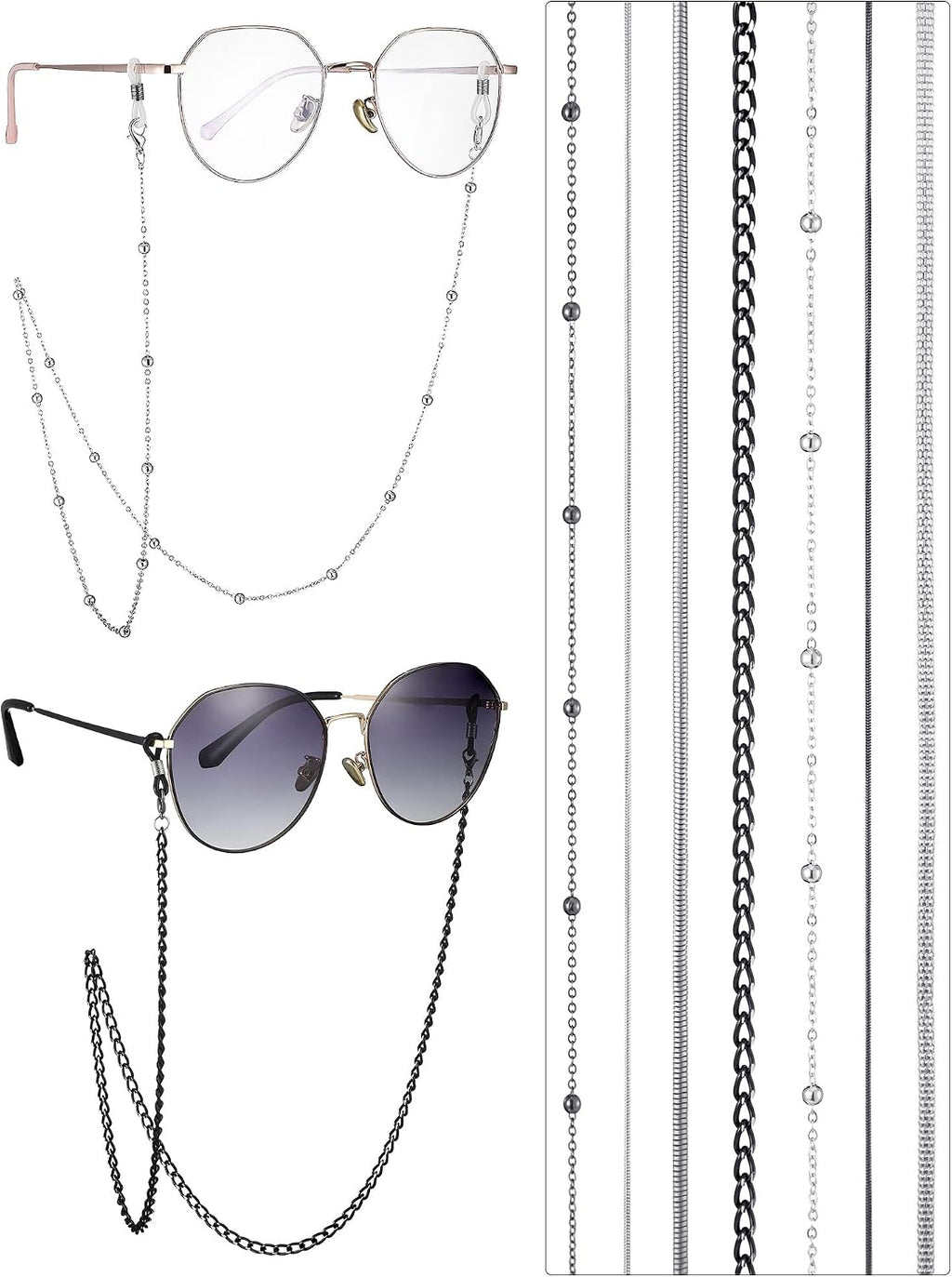 7 Pcs Eyeglass Chains Eyeglasses Strap Glasses Holder Necklace Eyewear Chain Reading Lanyard for Glasses Women Men