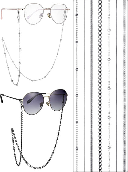 7 Pcs Eyeglass Chains Eyeglasses Strap Glasses Holder Necklace Eyewear Chain Reading Lanyard for Glasses Women Men