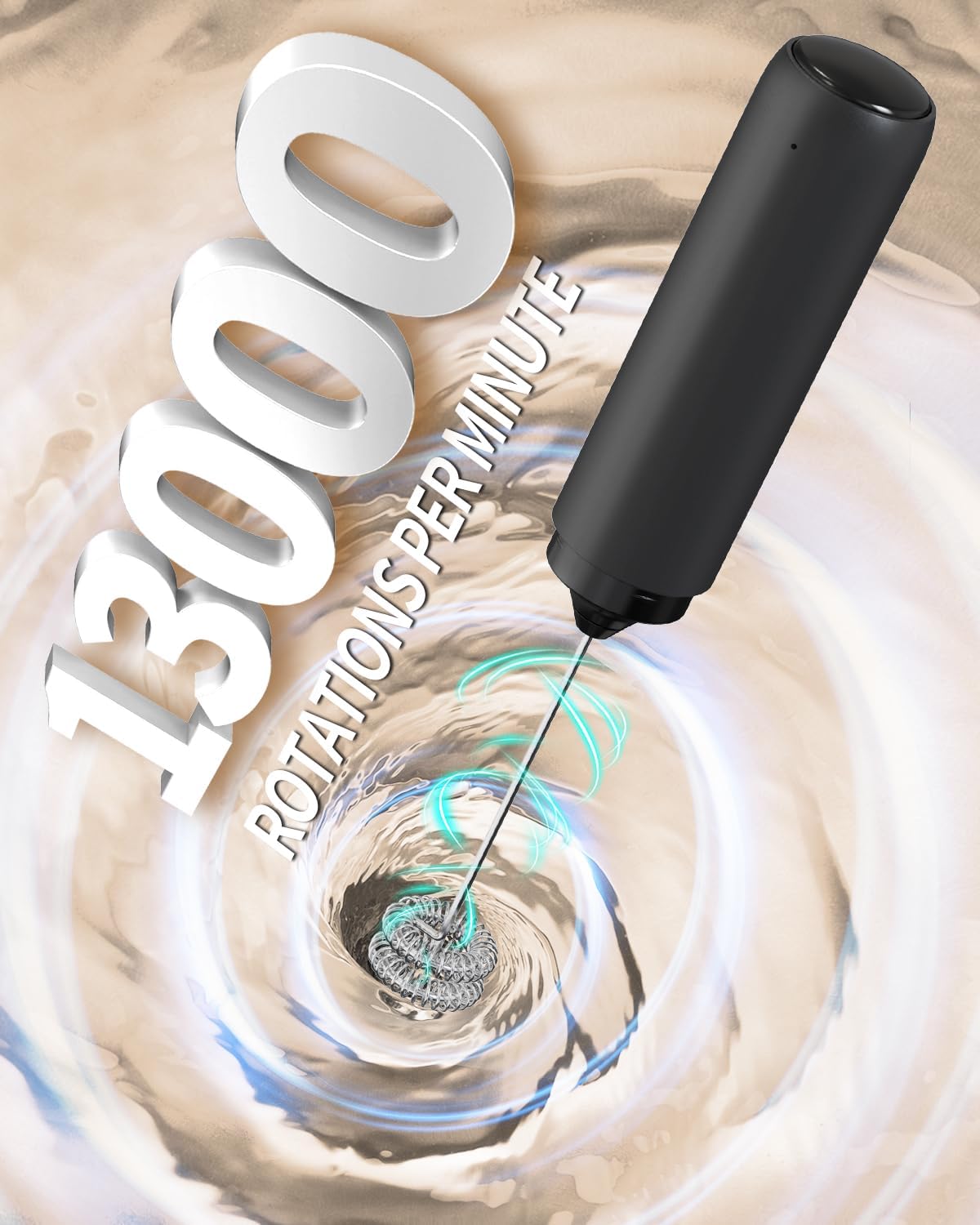 Rechargeable Milk Frother Hanheld, Dual Coil Whisk Head Electric Coffee Frother, Portable Hand Frother Wand Drink