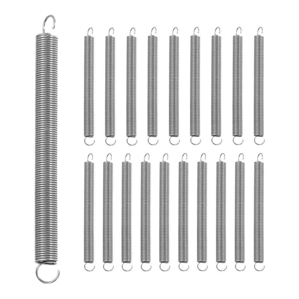 20Pcs Stainless Steel Extension Spring Dual Hook 0.5mmWD, 5x60mmODxL