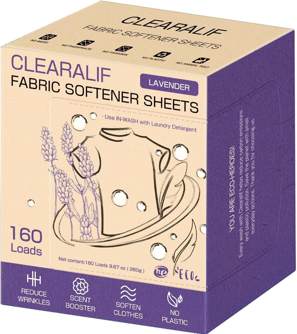 Liquidless Fabric Softener Sheets, Lavender Scent, 160 Loads