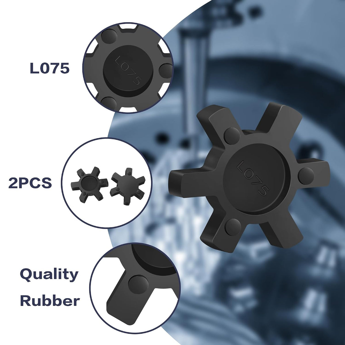 XIKE L075 NBR Rubber Spider for L-Jaw Coupling, 4-Pack