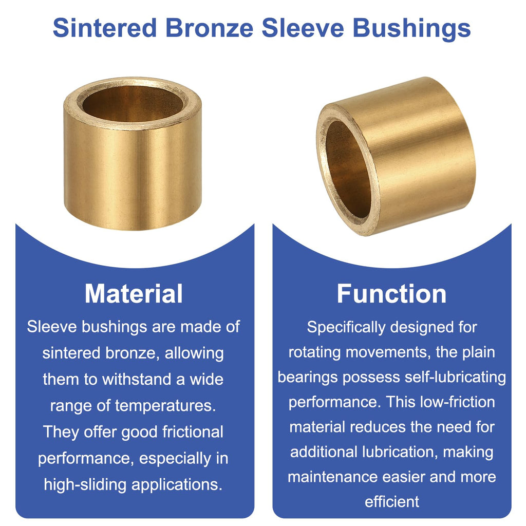 uxcell 2 Pcs Sleeve Bearings, 16mm Bore x 22mm OD x 18mm Length