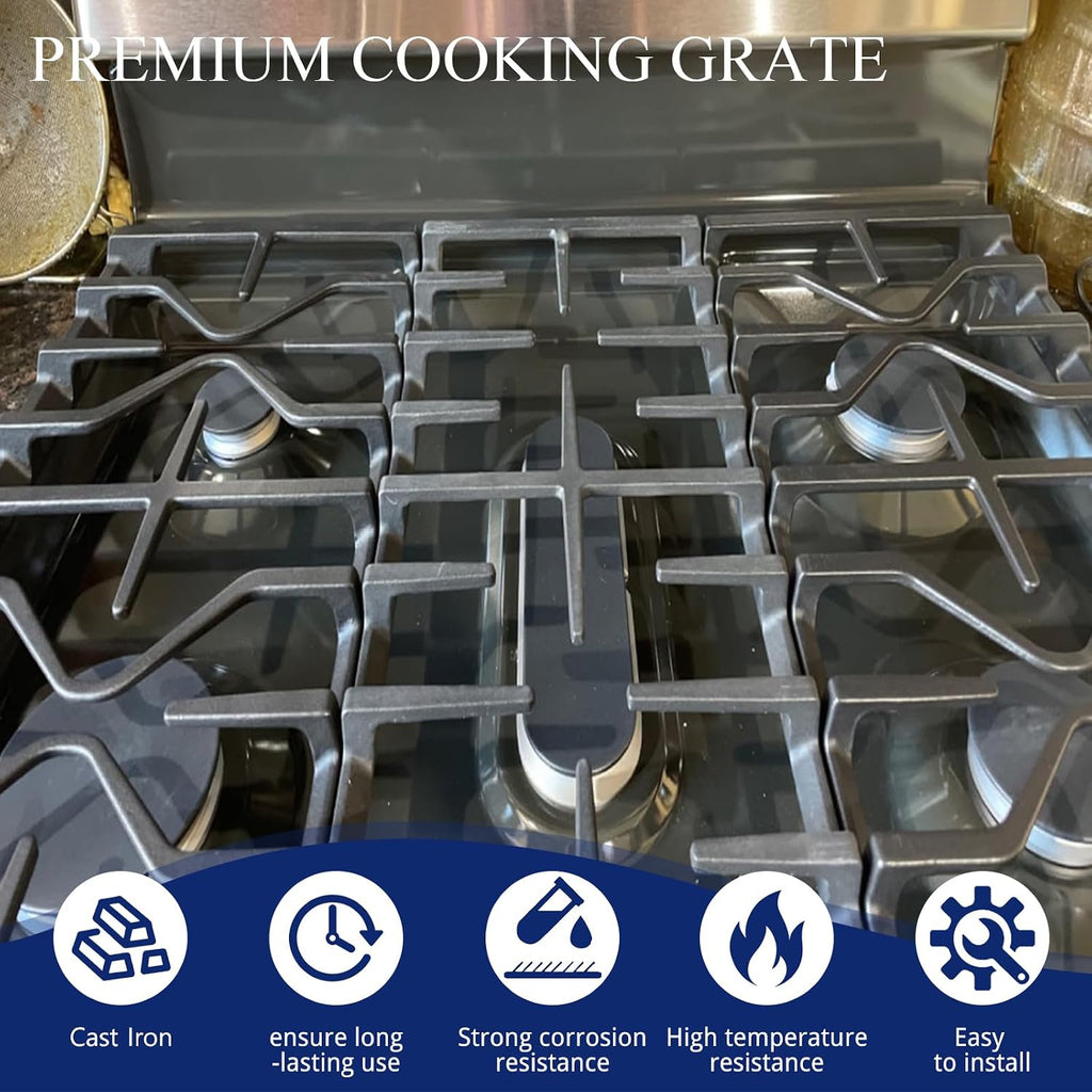 Shengyongh CC27151 (2-Pack) CC27150 (1-Pack) ge Center Grate for Gas Stove JGSS66SEL1SS, JGB735SP1SS, PGB935YP1FS, PGB940SEJ6SS, PGB940SEJ7SS, PGB940SEJ8SS, PGB940ZEJ1SS