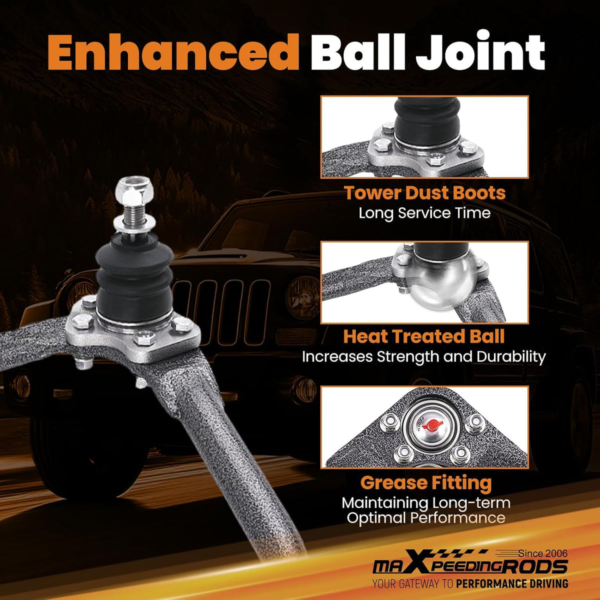 maXpeedingrods 1-4" Lift Front Upper Control Arms for Jeep Liberty 02-07