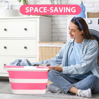 Collapsible Mop Bucket 4.2 Gallon(16L)-Pink White