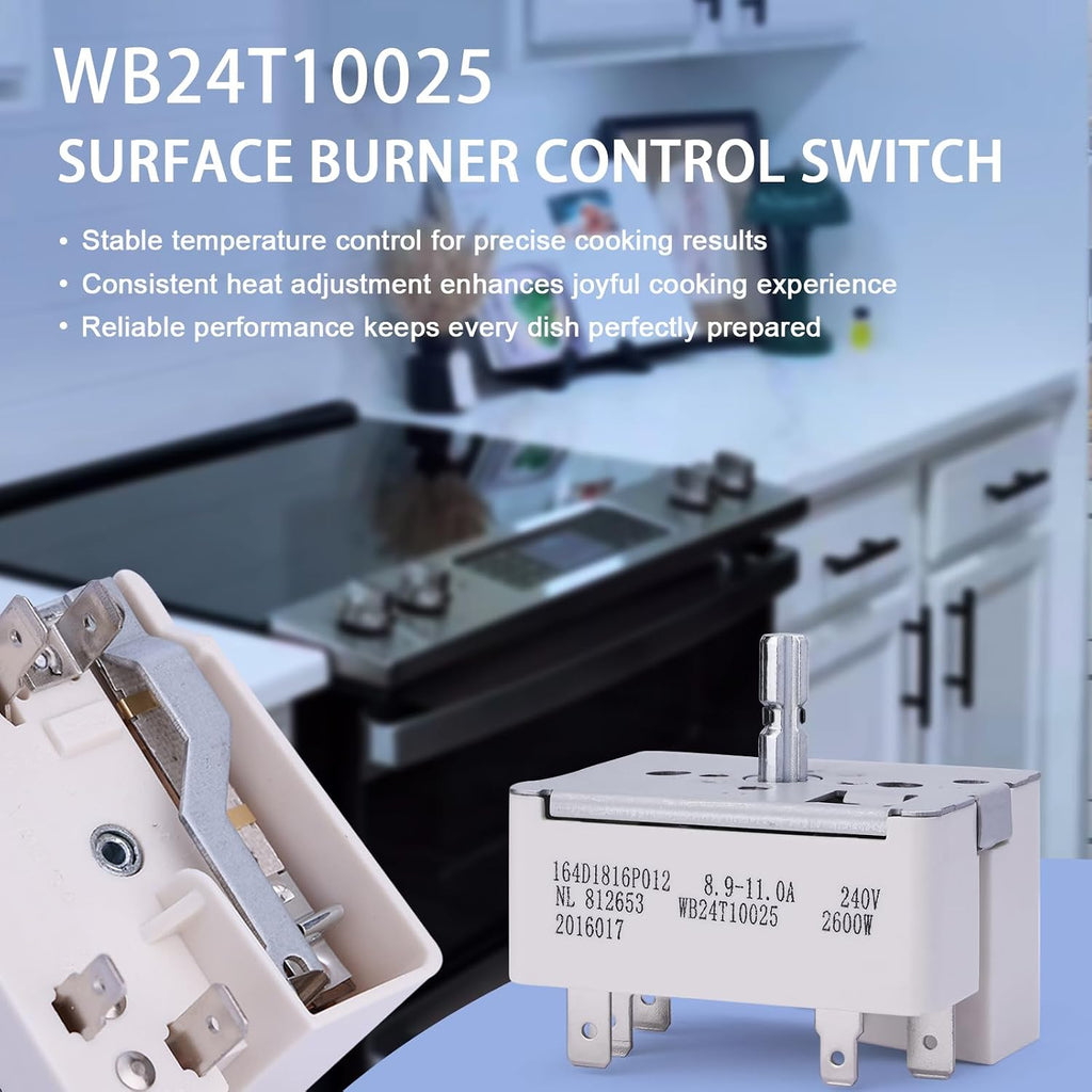 WB24T10025 Infinite Control Switch for GE 8" Electric Stove Burner