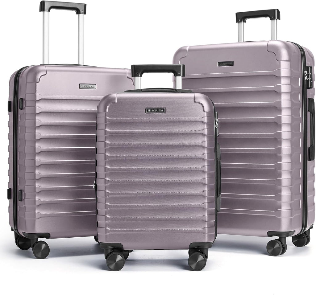 Luggage Sets, 3 Piece Durable Suitcase Set with Spinner Wheels, 3 Pcs Hardside Lightweight luggage with TSA Lock