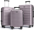 Luggage Sets, 3 Piece Durable Suitcase Set with Spinner Wheels, 3 Pcs Hardside Lightweight luggage with TSA Lock