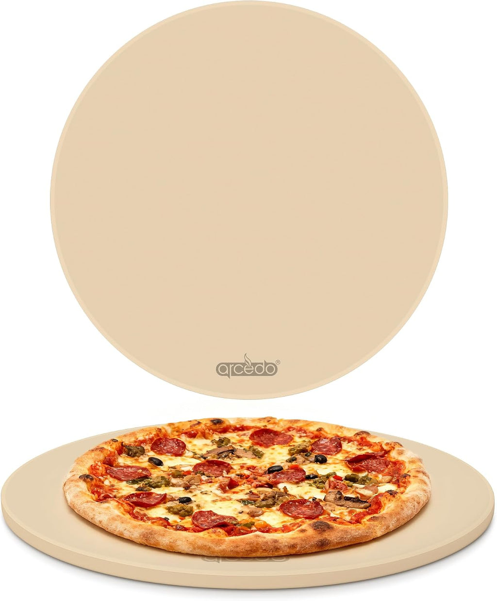 Pizza Stone 16 Inch, Round Baking Stone for Bread Thermal Shock Resistant BBQ Grilling Pizza Pan Cordierite Cooking