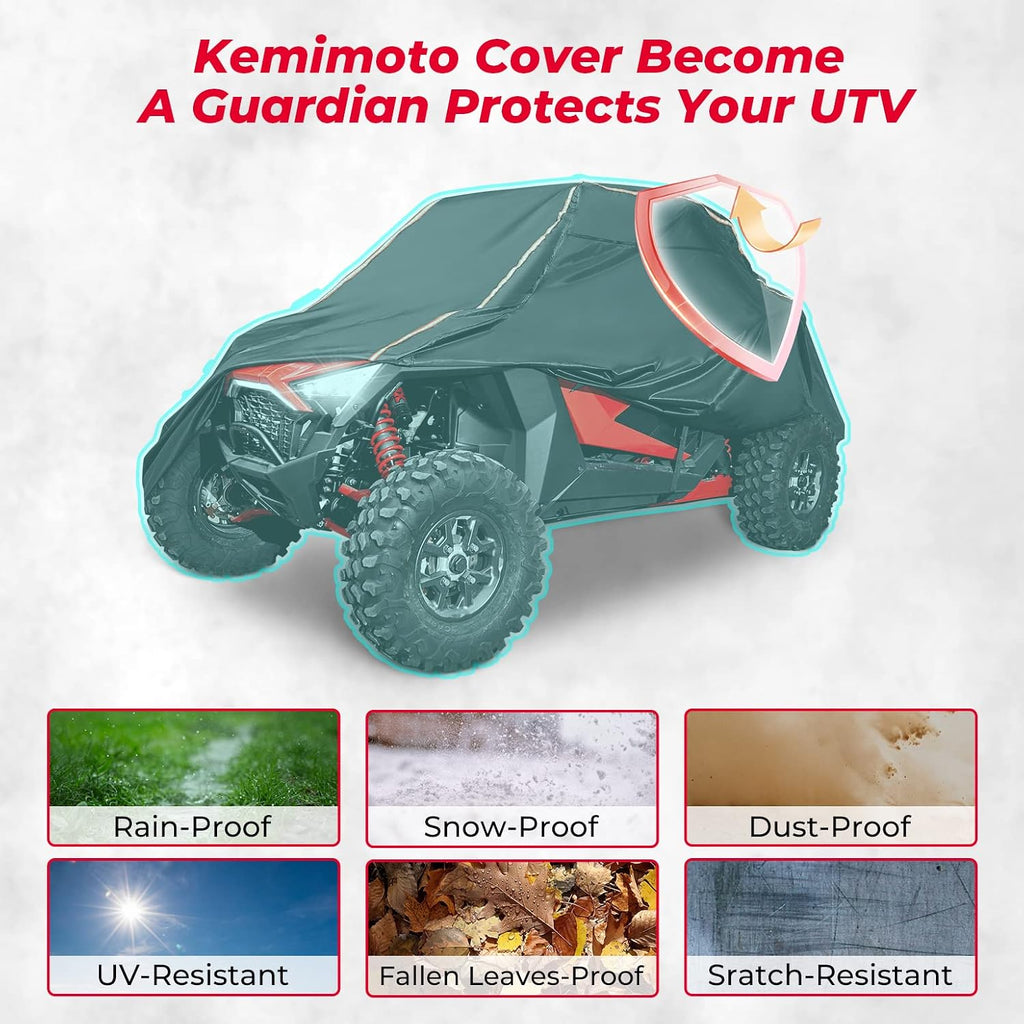 420D UTV Cover 2 Seater Heavy Duty Compatible with Polaris RZR General, Can Am Maverick, Talon, Teryx4, CFMOTO ZForce