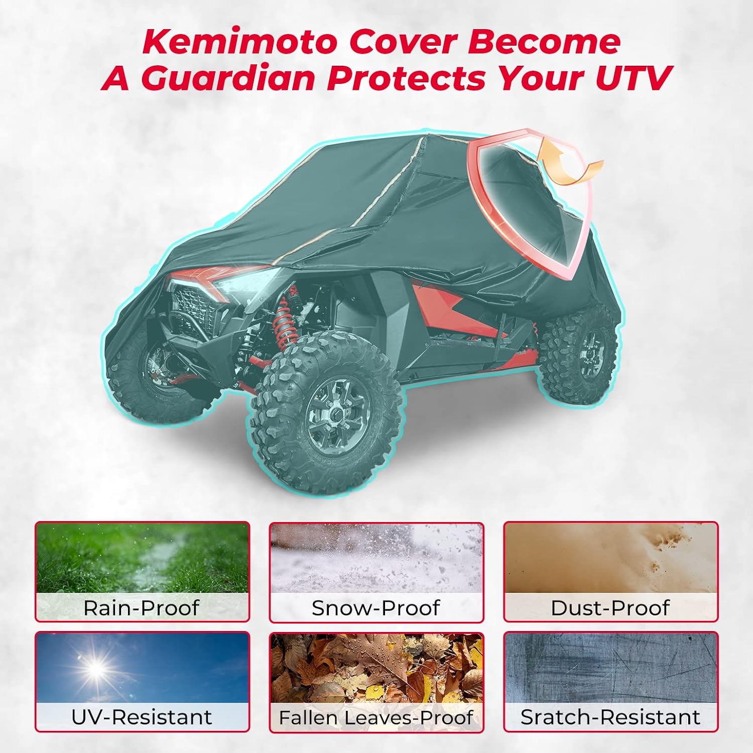 420D UTV Cover 2 Seater Heavy Duty Compatible with Polaris RZR General, Can Am Maverick, Talon, Teryx4, CFMOTO ZForce