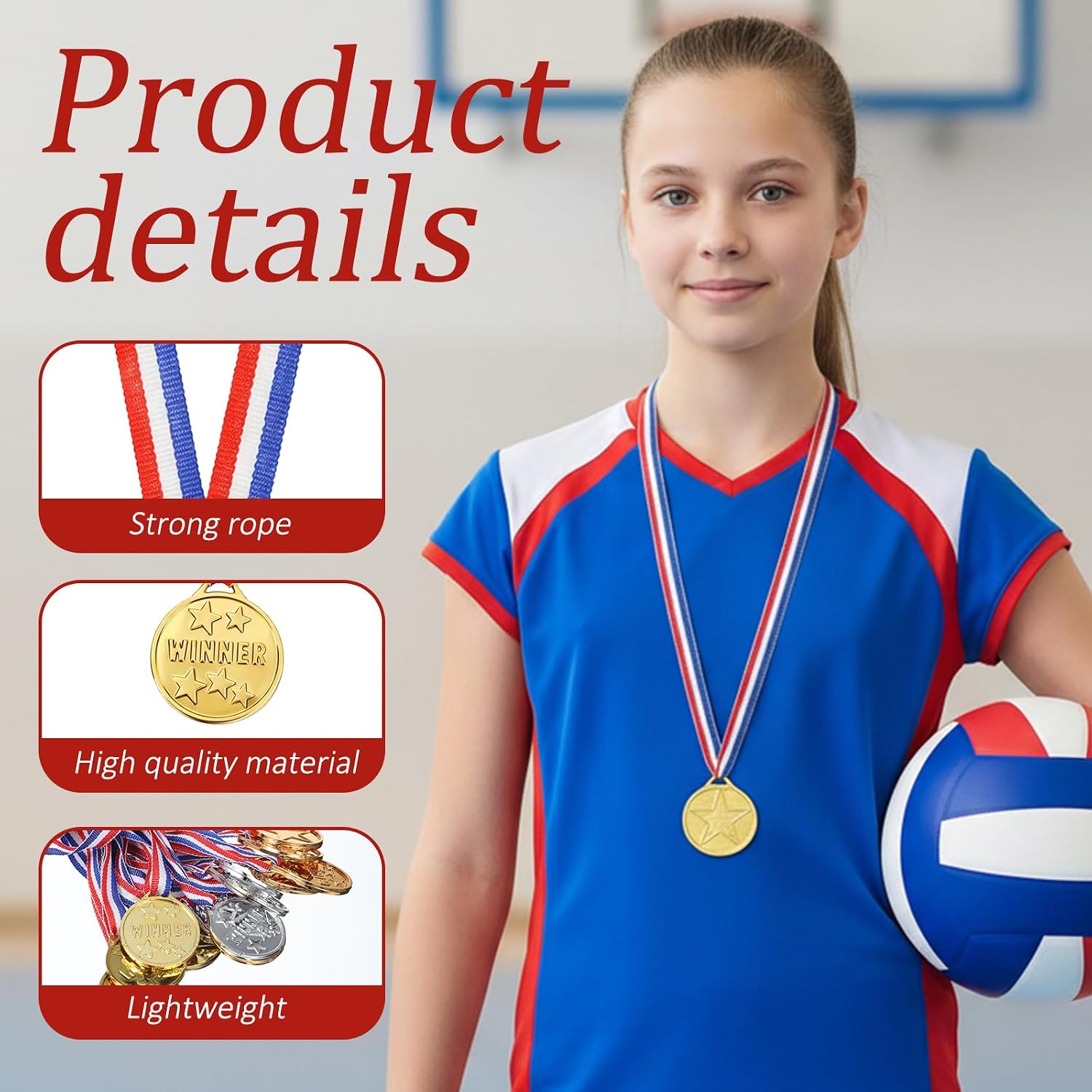 30pcs Plastic Medals - Winner Gold Silver Bronze Award Medals for Kids Competitions and Celebrations