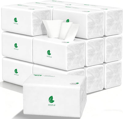 Small Facial Tissues 9000 Sheets of 18 Packs [Not in Box] 5-Ply 1800 Draws Extra Thick & Ultra Soft Travel Paper