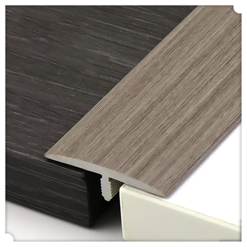 Self-Adhesive T Molding Transition Strip for Joining Floor Gaps, PVC Flat Divider, Sturdy Floor Edging Trim for