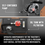 9' Tractor Backhoe Attachment with Mechanical Thumb, 15" Bucket, ISO/SAE Switchable Controls, Self-Contained