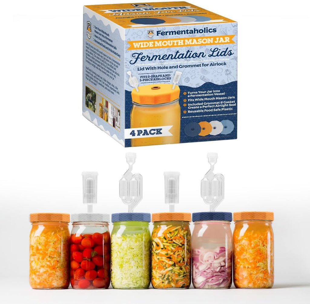 Airlock 4 Pack – Brewing & Fermentation Airlocks – Use with Drilled Rubber Stopper, Grommeted Lid – Make Beer, Wine