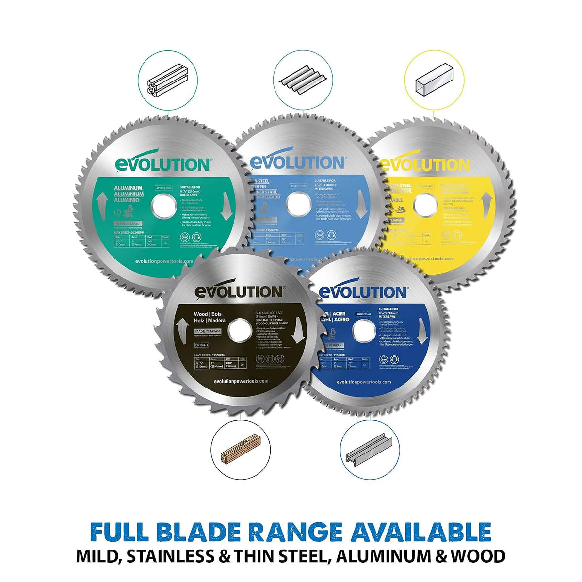 Evolution Power Tools 6-1/2BLADEST Steel Cutting Saw Blade, 6-1/2-Inch x 40-Tooth, Silver