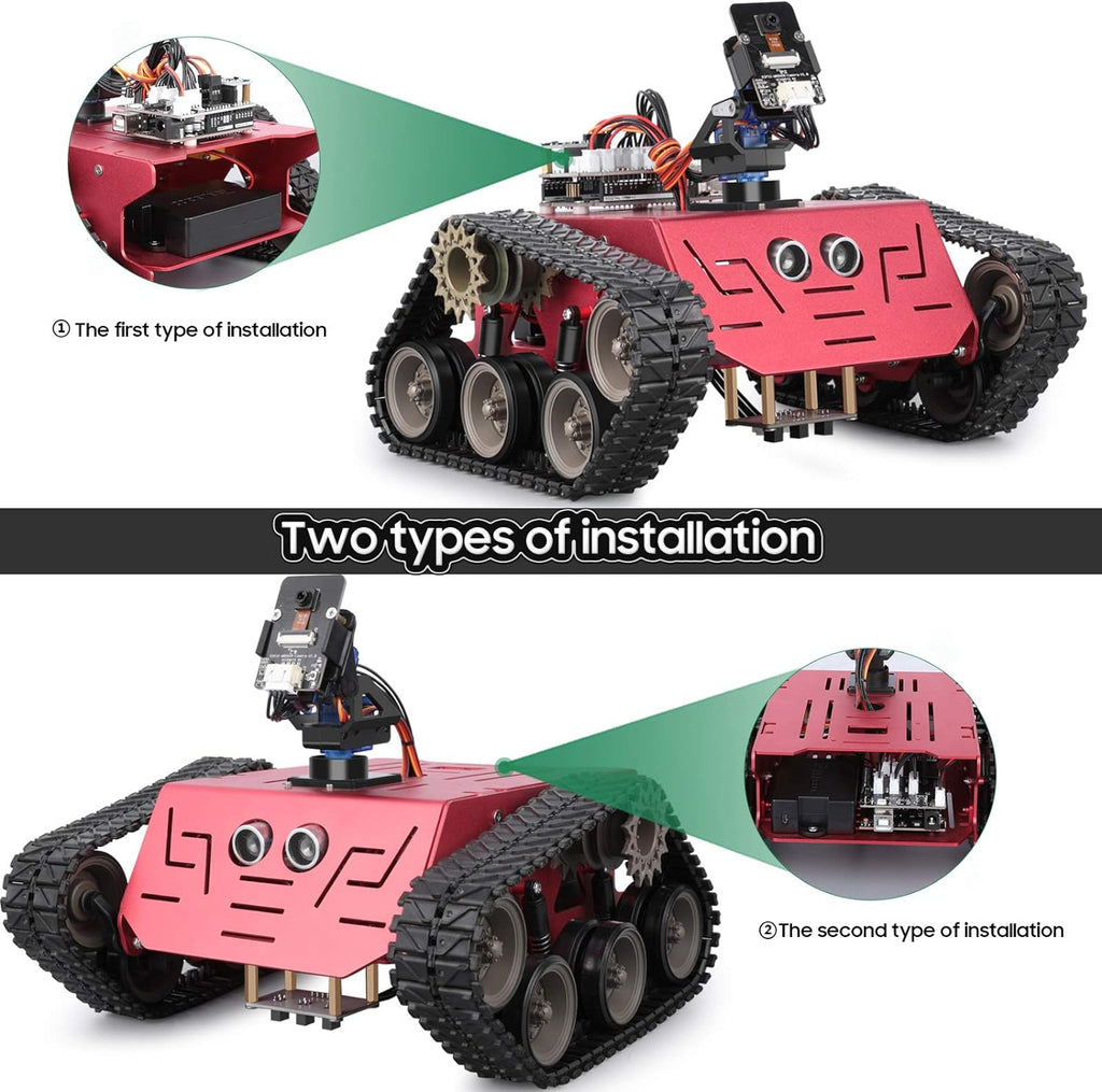 ELEGOO Conqueror Robot Tank Kit with UNO R3, Compatible with Arduino | WiFi FPV Camera, Obstacle Avoidance, Line