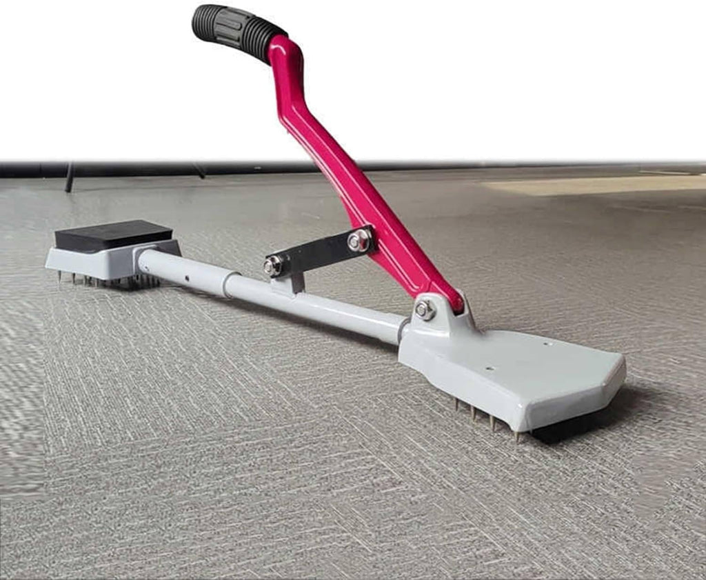 Kneeless Carpet Stretcher with Telescoping Handle and Padded Base, Tool Knee Kicker