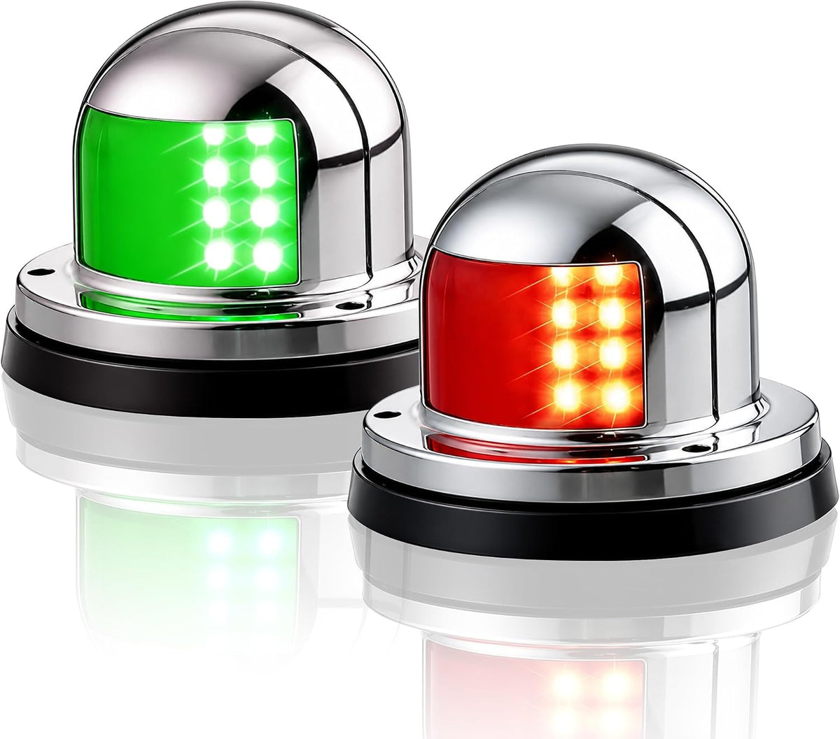 Obcursco Boat Navigation Lights, LED Red and Green Deck Mount Light