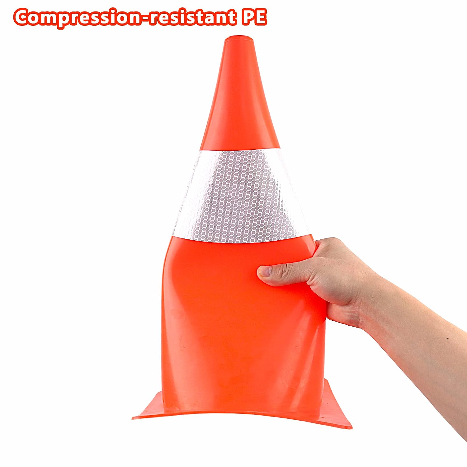 15 inch Traffic Safety Cones with Reflective Collars,[4 Pack]Orange Construction Cones| Parking Cones| Soccer