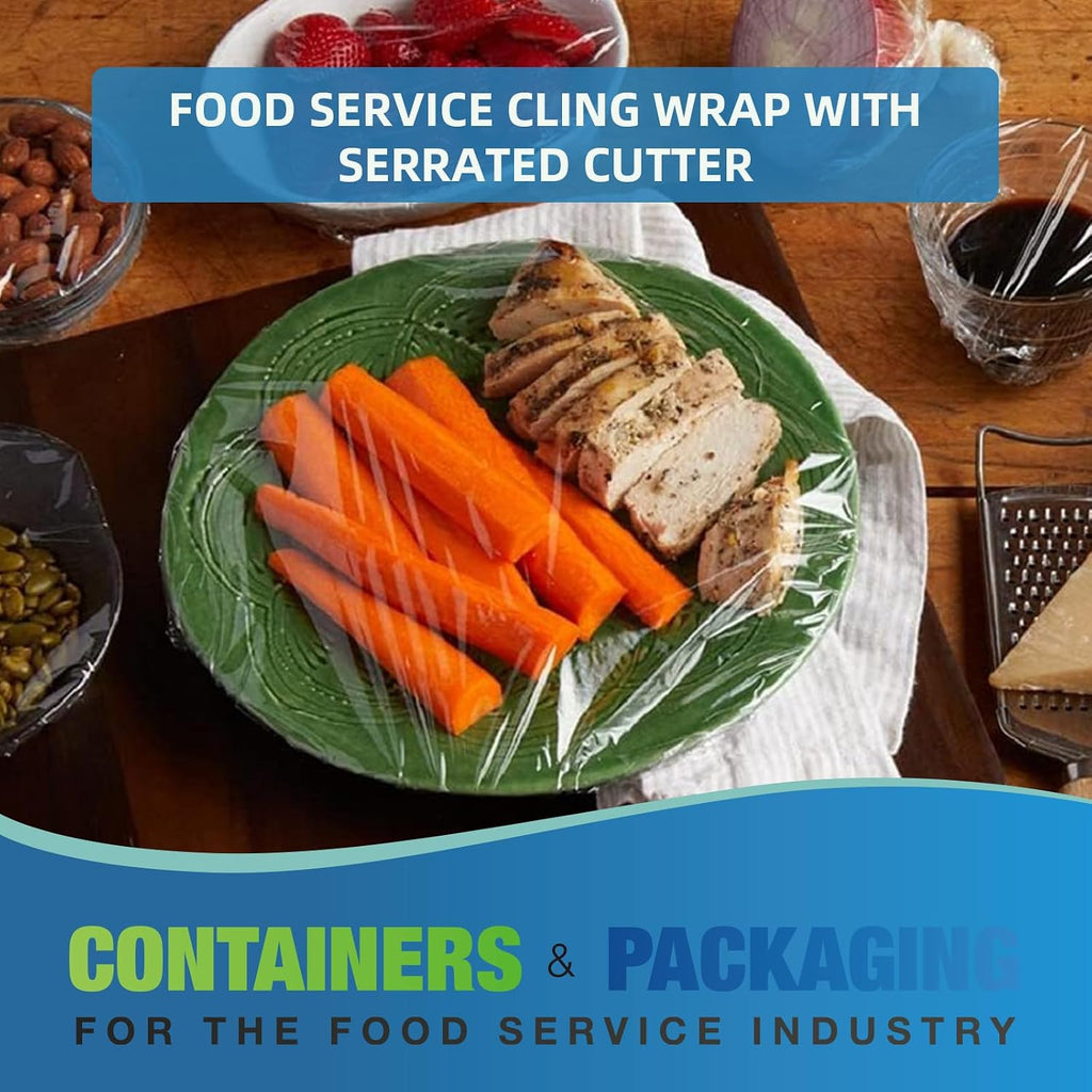 18in x 2000ft Standard Cling Wrap Roll With Serrated Cutter Food Wrap