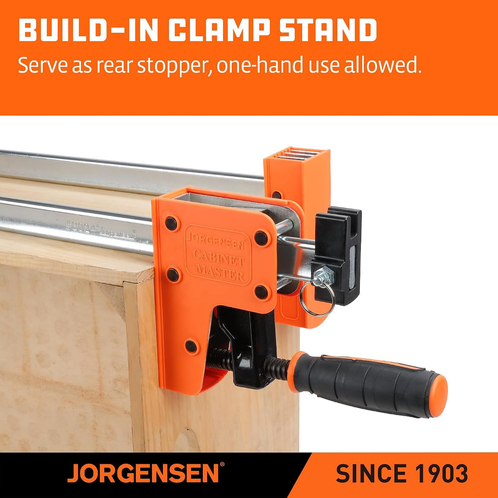 18-inch Bar Clamps Set, 2-pack Cabinet Master 90° Parallel Clamps | Steel Jaw Bar Clamps for Woodworking, 1500 lbs