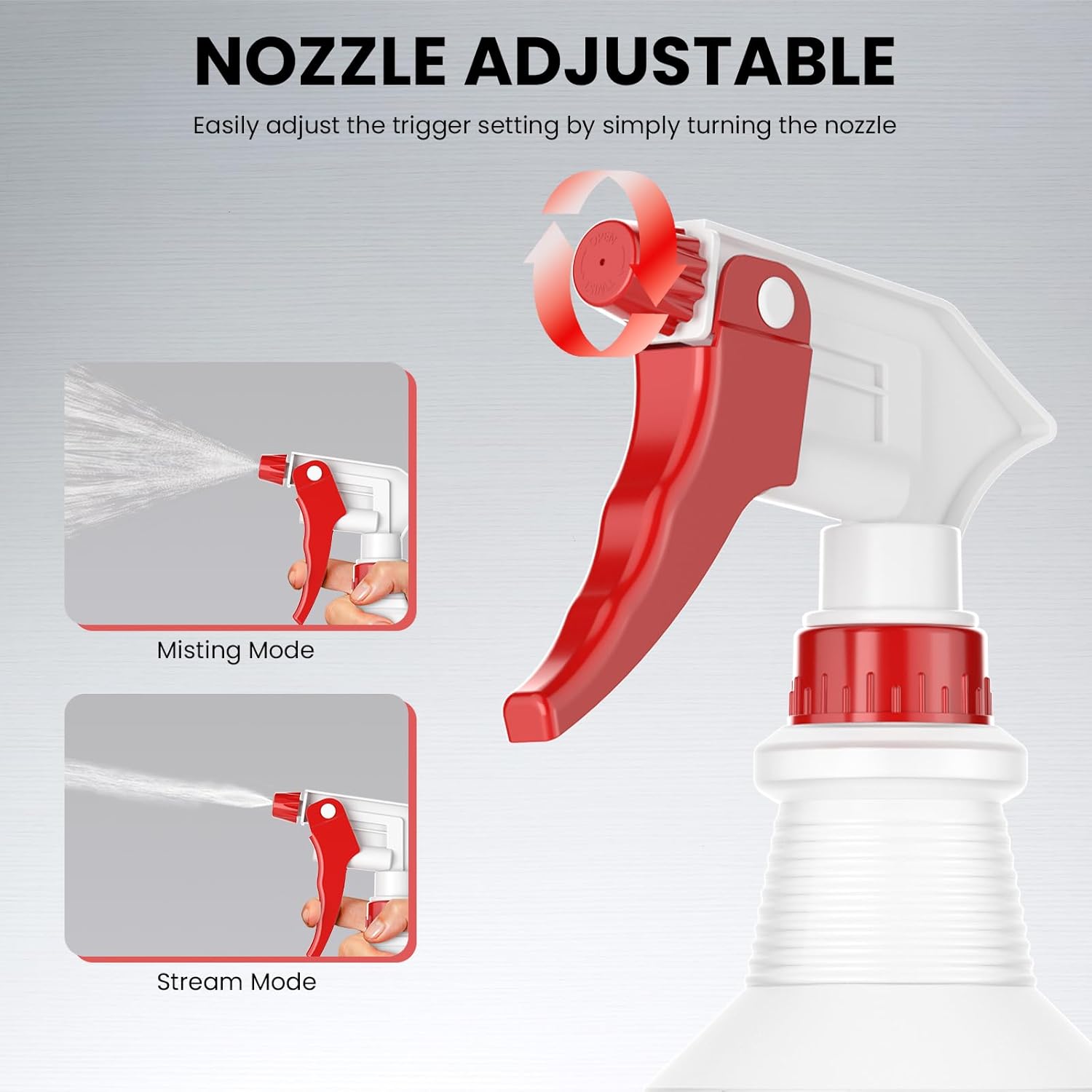 Spray Bottles (4 Pack,16 Oz), Refillable Empty Spray Bottles for Cleaning Solutions, Hair Spray, Watering Plants