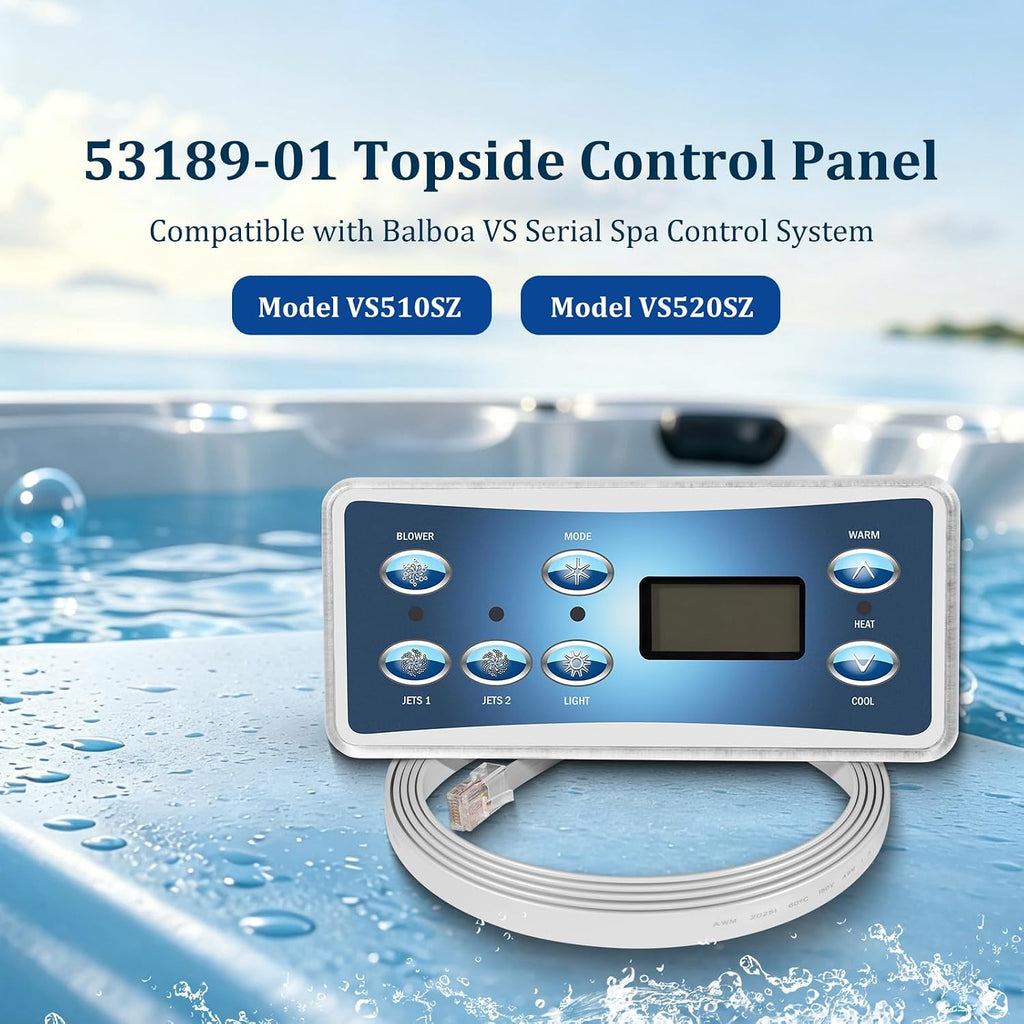 53189-01 Topside Control Panel for Balboa VS Serial VS510SZ/VS520SZ